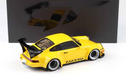 GT Spirit 2024 Porsche 911 964 RWB Qeema Yellow 1:18