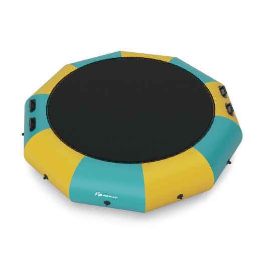 12 Feet Inflatable Splash Padded Water Bouncer Trampoline-Yellow Cartsfy Inc.