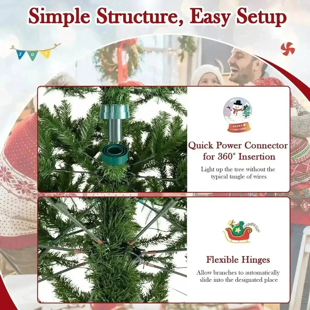12 Feet Tall Prelit Hinged Artificial Christmas Tree with 2517 PVC PE Branch Tips Cartsfy Inc.