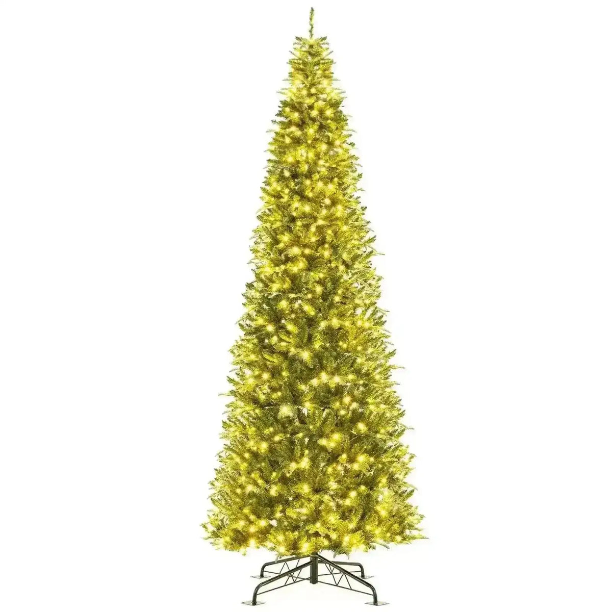 12 Feet Tall Prelit Hinged Artificial Christmas Tree with 2517 PVC PE Branch Tips Cartsfy Inc.