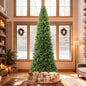 12 FT Tall Prelit Hinged Artificial Christmas Tree with 2536 PVC Branch Tips Cartsfy Inc.