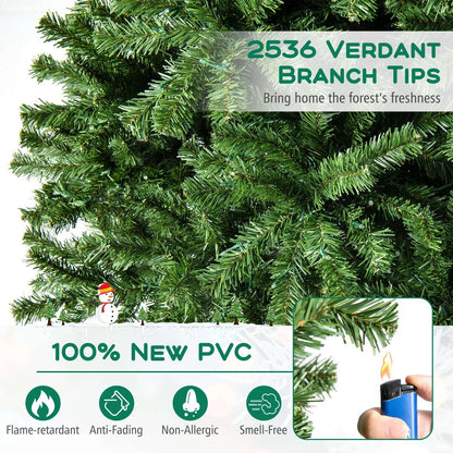 12 FT Tall Prelit Hinged Artificial Christmas Tree with 2536 PVC Branch Tips Cartsfy Inc.