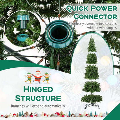 12 FT Tall Prelit Hinged Artificial Christmas Tree with 2536 PVC Branch Tips Cartsfy Inc.