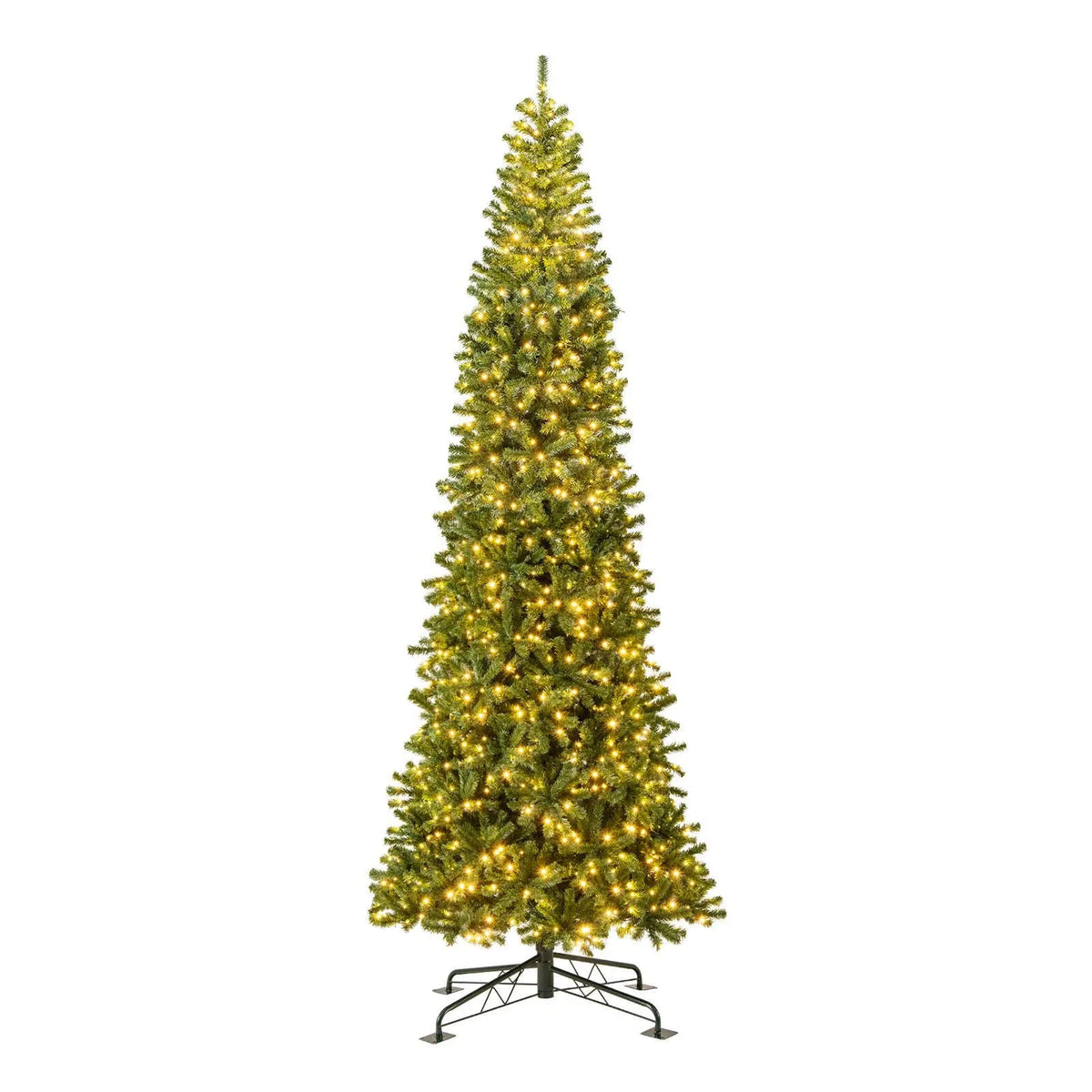12 FT Tall Prelit Hinged Artificial Christmas Tree with 2536 PVC Branch Tips Cartsfy Inc.