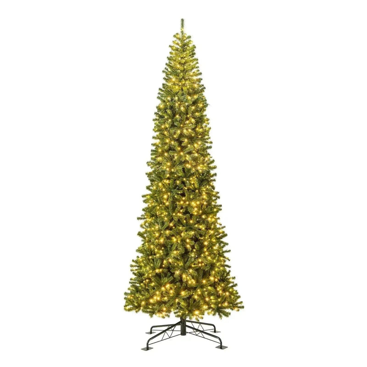 12 FT Tall Prelit Hinged Artificial Christmas Tree with 2536 PVC Branch Tips DirectDeals Default Title Default Title-