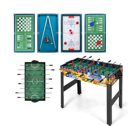 12-in-1 Combo Game Table Set with Foosball Air Hockey Pool Chess and Ping Pong Cartsfy Inc.