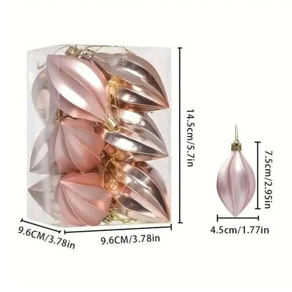 12-Pieces: Christmas Tree Pendant Decorations DailySale Rose Gold Red Rose Gold-Red-