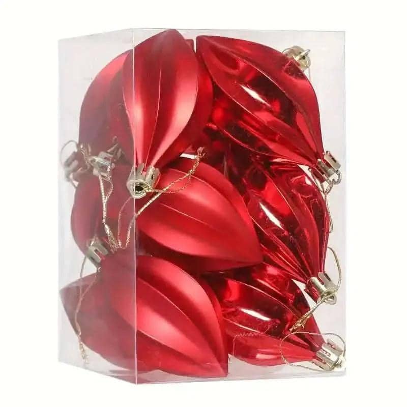 12-Pieces: Christmas Tree Pendant Decorations DailySale Rose Gold Red Rose Gold-Red-
