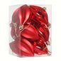 Red teardrop Christmas pendant ornaments in a clear box, glossy finish and hooks