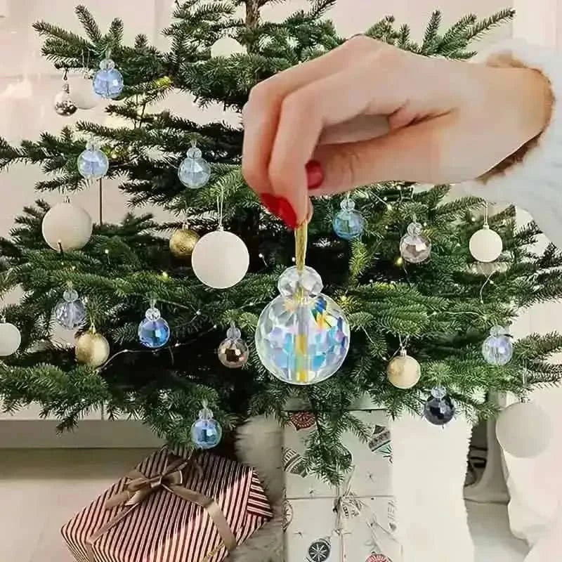 12-Pieces: Multicolor Crystal Glass Christmas Balls Ornaments Cartsfy Inc.