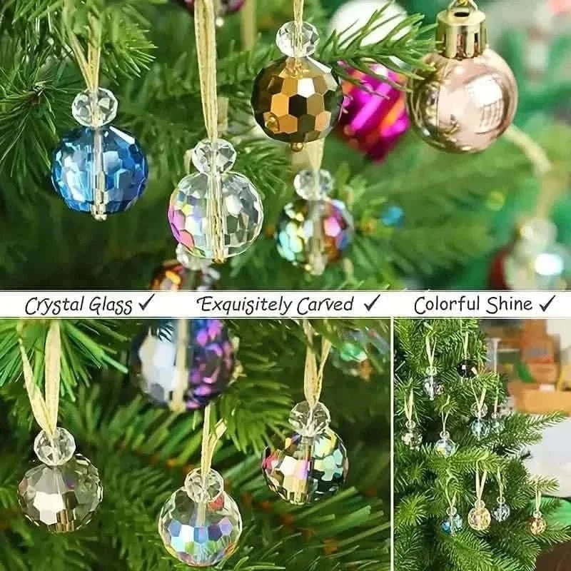 12-Pieces: Multicolor Crystal Glass Christmas Balls Ornaments Cartsfy Inc.