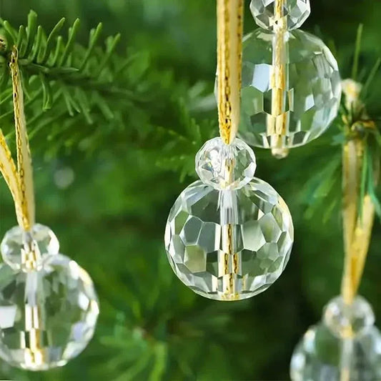 12-Pieces: Multicolor Crystal Glass Christmas Balls Ornaments DailySale AB Color Multicolor Clear AB Color-Multicolor-Clear-