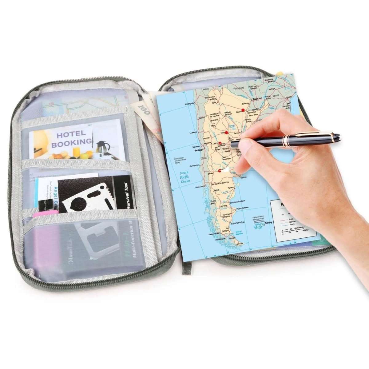 12 Pocket Travel Passport Wallet Cartsfy Inc.