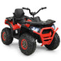 Kids electric ATV quad, red and black, LED headlight, 4 wheels