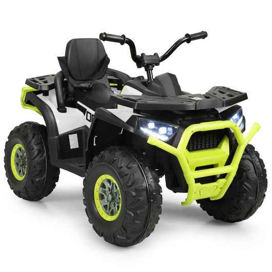 12 V Kids Electric 4-Wheeler ATV Quad with MP3 and LED Lights-White Cartsfy Inc.