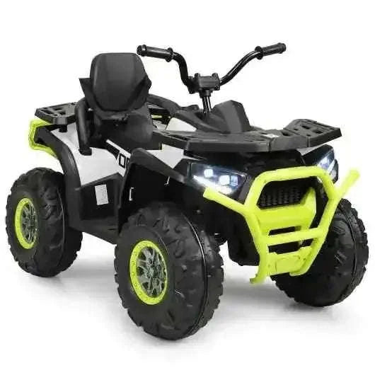 12 V Kids Electric 4-Wheeler ATV Quad with MP3 and LED Lights-White Cartsfy Inc.