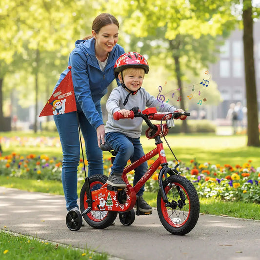 Kids Bike 12-18 Inch with Training Wheels & Christmas Music DirectDeals 12 Inch 14 Inch 16 Inch 12 Inch-14 Inch-16 Inch-18 Inch-