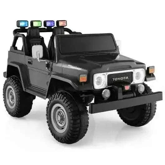 12V 2-Seat Licensed Kids Ride On Toyota FJ40 Car with 2.4G Remote Control-Black Cartsfy Inc.
