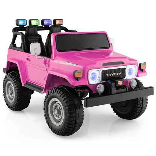 12V 2-Seat Licensed Kids Ride On Toyota FJ40 Car with 2.4G Remote Control-Pink Cartsfy Inc.
