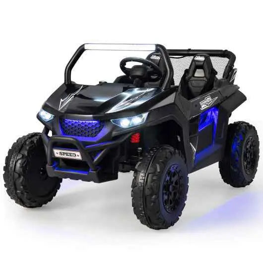 12V 2-Seater Kids Ride on UTV with Slow Start Function Music-Black Cartsfy Inc.