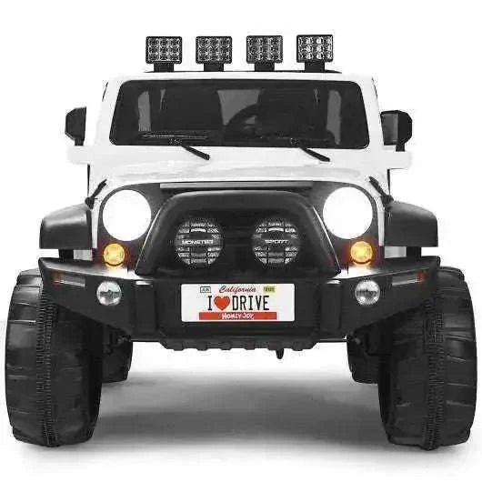 12V 2-Seater Ride on Car Truck with Remote Control and Storage Room-White Cartsfy Inc.