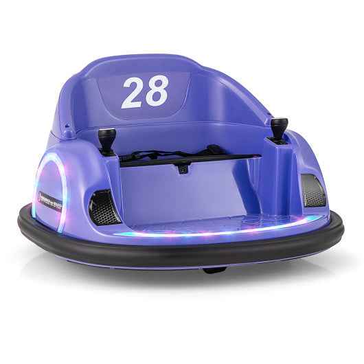 12V 360° Ride on Bumper Car for Toddlers with Remote Control-Purple Cartsfy Inc.