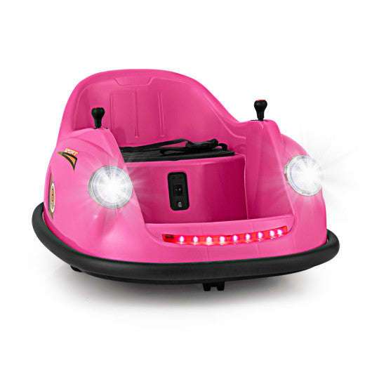 Pink kids electric bumper car with front LED strip and headlights