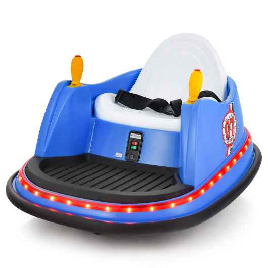 12V Electric Kids Ride On Bumper Car with Flashing Lights for Toddlers-Blue Cartsfy Inc.