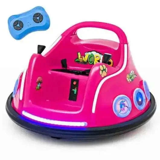 12V Electric Ride On Car with Remote Control and Flashing LED Lights-Pink Cartsfy Inc.