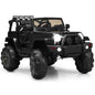 12V Kids Remote Control Riding Truck Car with LED Lights-Black Cartsfy Inc.