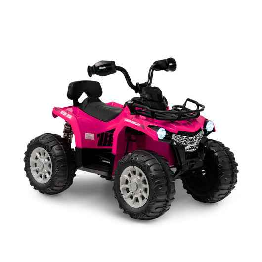 12V Kids Ride On ATV 4 Wheeler with MP3 and Headlights-Pink Cartsfy Inc.