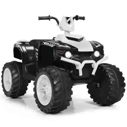12V Kids Ride on ATV with LED Lights and Treaded Tires and LED lights-White Cartsfy Inc.