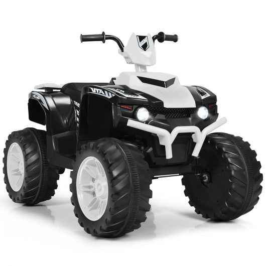 12V Kids Ride on ATV with LED Lights and Treaded Tires and LED lights-White Cartsfy Inc.