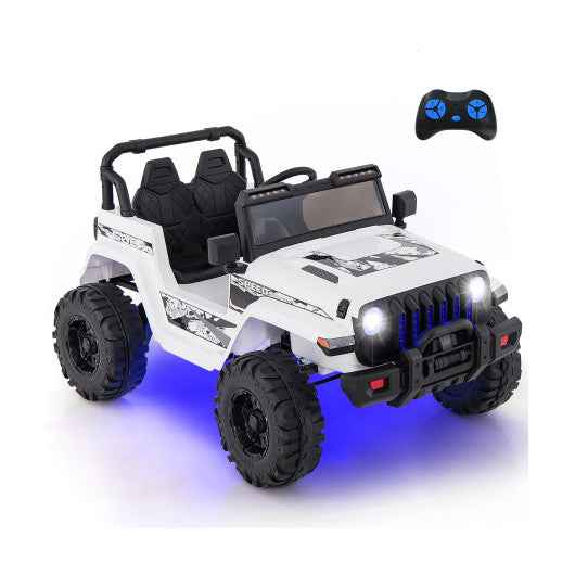 12V Kids Ride-on Jeep Car with 2.4 G Remote Control-White Cartsfy Inc.