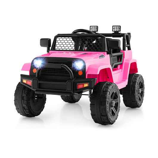 12V Kids Ride On Truck with Remote Control and Headlights-Pink Cartsfy Inc.