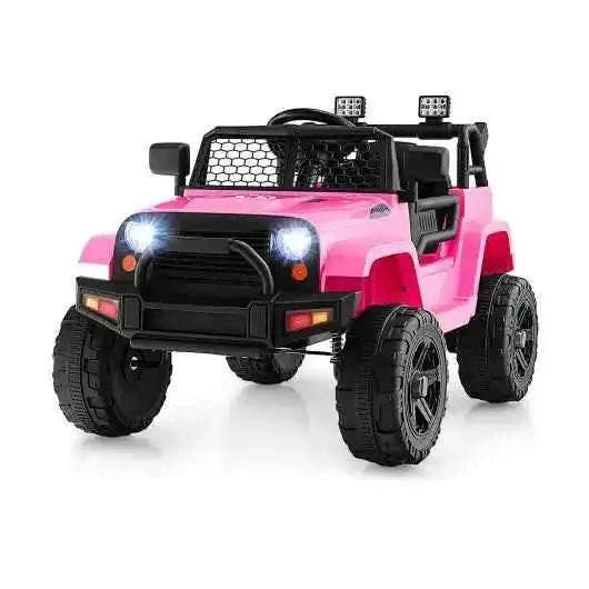12V Kids Ride On Truck with Remote Control and Headlights-Pink Cartsfy Inc.