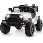 12V Kids Ride On Truck with Remote Control and Headlights-White Cartsfy Inc.