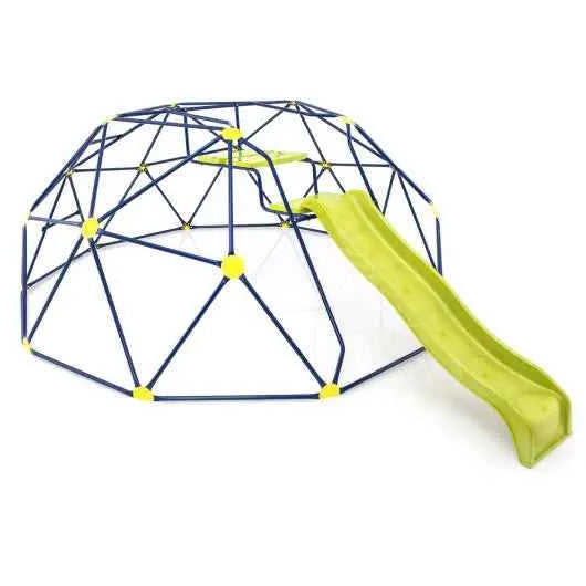 13.3 FT Climbing Dome Geometric Dome Climber with Extended Wavy Slide and 2 Rest Platforms-Multicolor Cartsfy Inc.