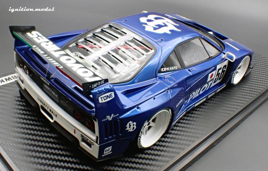 Ignition-Model Ferrari F40 LBWK LB-Works 40 Japan Blue Pilot 1:18