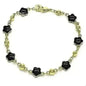14k Gold Filled High Polish Finish Enamel Flower Bracelet DailySale Turquoise Black Coral Turquoise-Black-Coral-