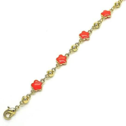 14k Gold Filled High Polish Finish Enamel Flower Bracelet Cartsfy Inc.