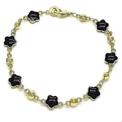 14k Gold Filled High Polish Finish Enamel Flower Bracelet Cartsfy Inc.