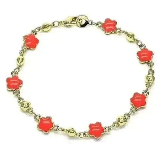 14k Gold Filled High Polish Finish Enamel Flower Bracelet Cartsfy Inc.