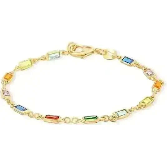 14K Gold Multicolor Crystal Bracelet Cartsfy Inc.