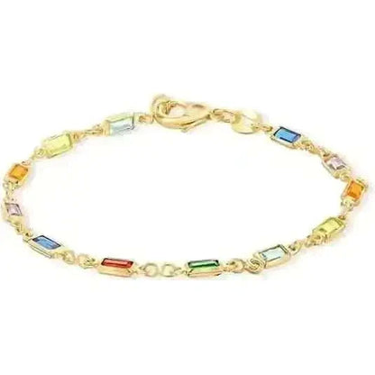 14K Gold Multicolor Crystal Bracelet Cartsfy Inc.