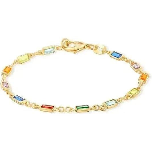 14K Gold Multicolor Crystal Bracelet DailySale Default Title Default Title-