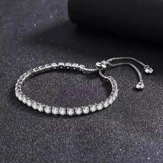 14K White Gold Tennis Bracelets with Crystals from Swarovski Adjustable DailySale Default Title Default Title-