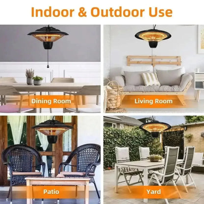 1500W Outdoor Hanging Patio Ultra-Quiet Electric Heating Lamp DailySale Default Title Default Title-