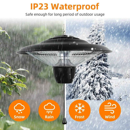 1500W Outdoor Hanging Patio Ultra - Quiet Electric Heating Lamp - Cartsfy Inc.