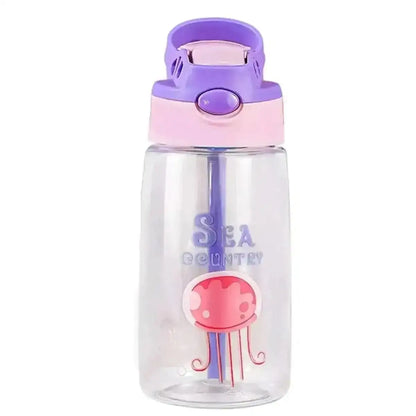 16.2oz Leak-proof Kids Water Bottle with Straw Push Button Cartsfy Inc.